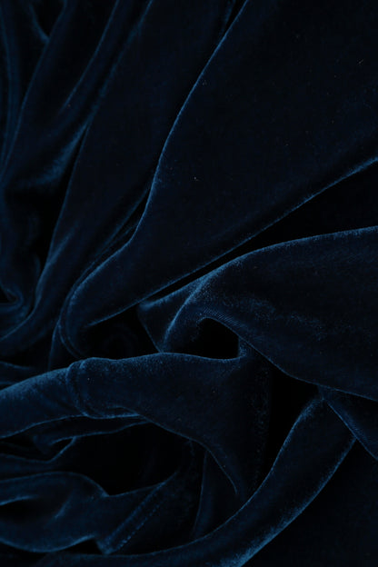 A-Line Azure Silk Velvet Dress 5