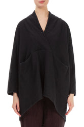 Longer Back Black Wavy Cotton Tunic 1
