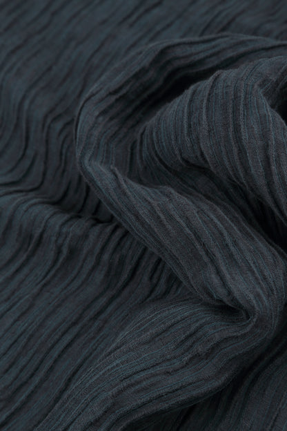 Longer Back Crinkled Graphite Silk Blouse 5