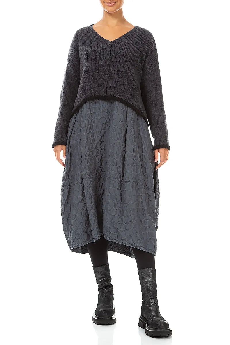 Longer Back Dark Grey Wool Cardigan 4