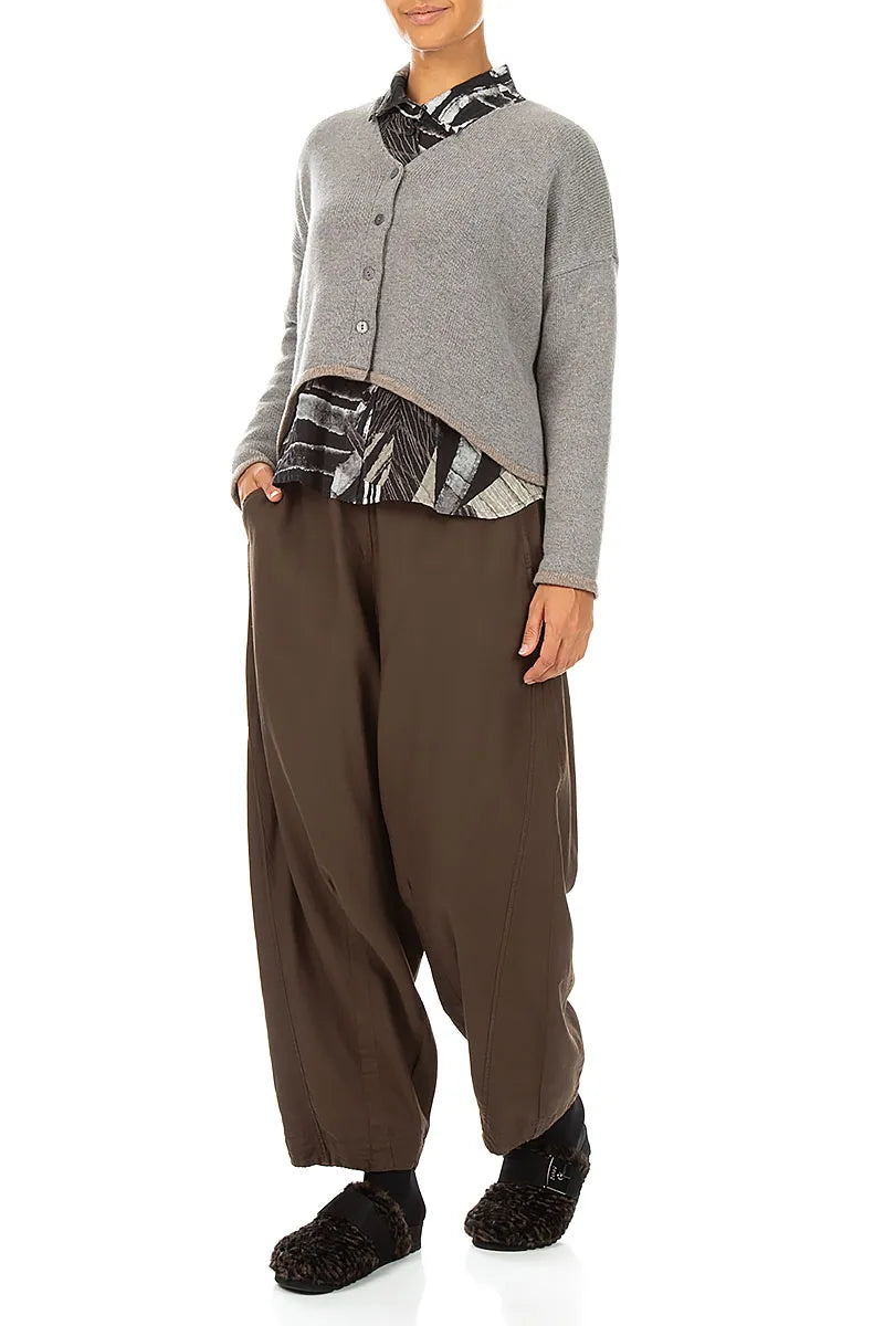 Longer Back Light Grey Cashmere Cardigan 4