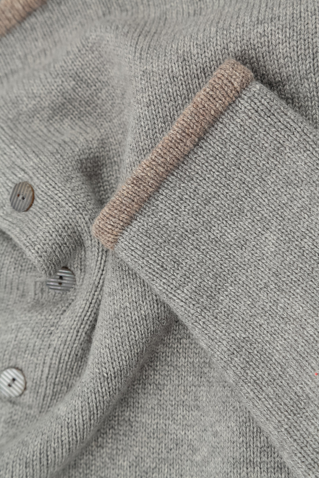 Longer Back Light Grey Cashmere Cardigan 5