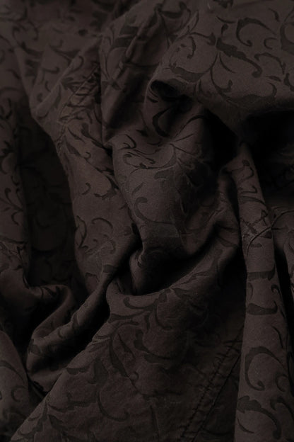 Longer Back Ornamented Forest Brown Silk Cotton Jacket 6