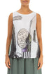 Longer Back Sleeveless Tumbled Stone Linen Top 1