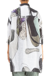 Longer Back Tumbled Stone Linen Shirt 2