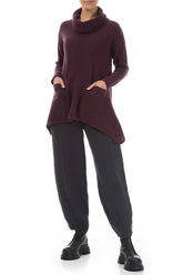 Longer Back Turtleneck Mulberry Wool Sweater 4