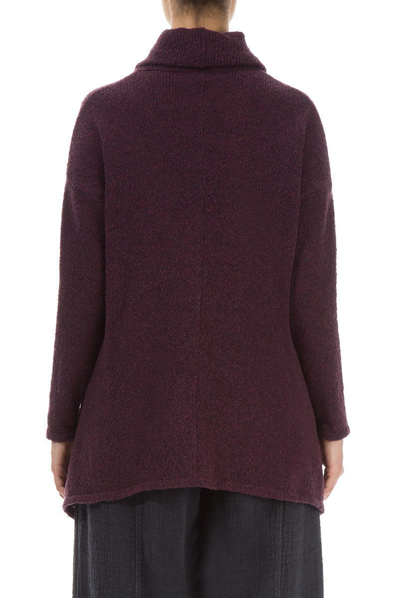 Longer Back Turtleneck Mulberry Wool Sweater 2