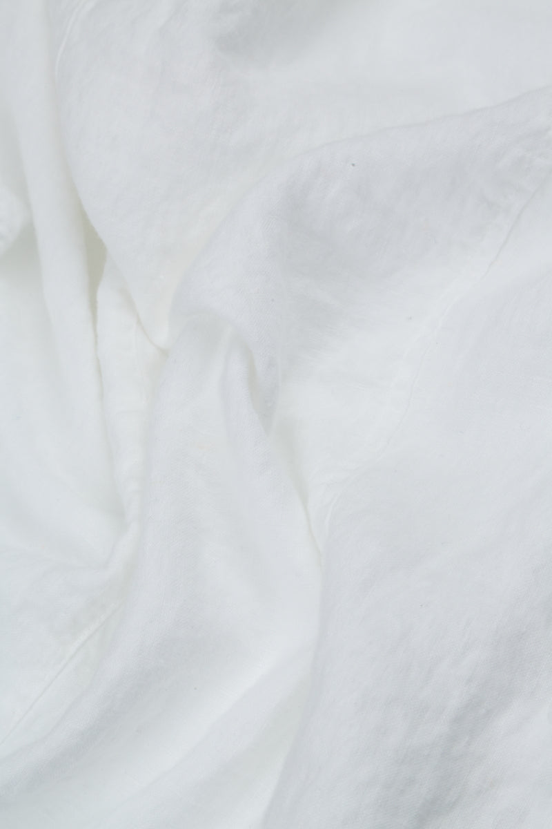 Longer Back White Gauze Linen Shirt 6