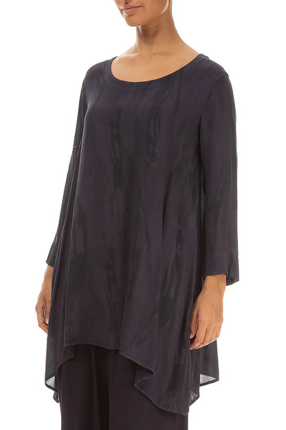 Longer Edge Graphite Printed Viscose Tunic 3