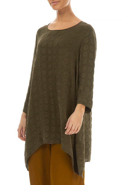 Longer Edges Bubble Khaki Silk Tunic 3