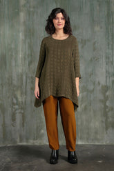 Longer Edges Bubble Khaki Silk Tunic 6