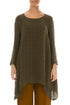 Longer Edges Bubble Khaki Silk Tunic 1