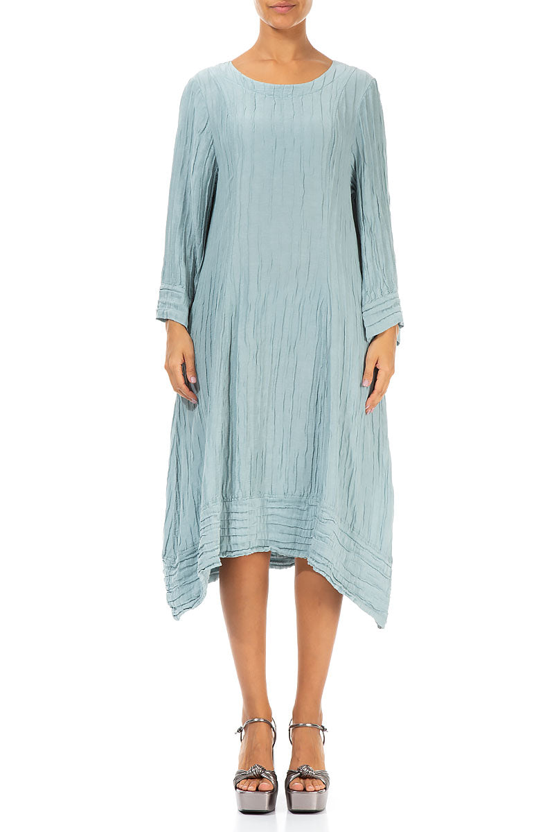 Longer Sides Crinkled Breeze Silk Linen Dress 1