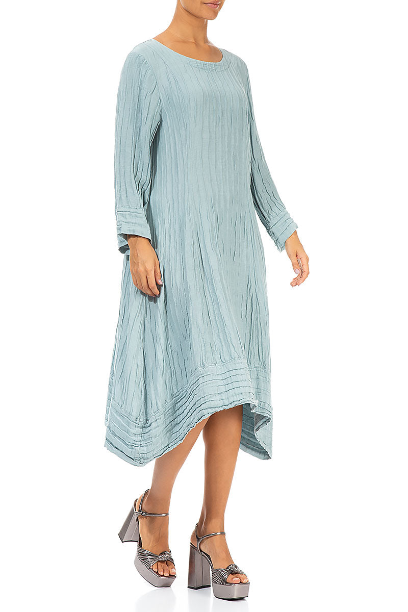 Longer Sides Crinkled Breeze Silk Linen Dress 3