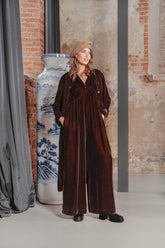 Longline Aged Copper Silk Velvet Jacket 6