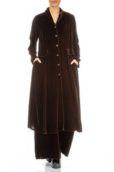 Longline Aged Copper Silk Velvet Jacket 4