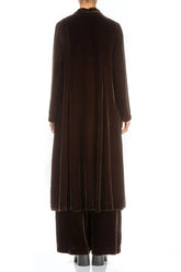 Longline Aged Copper Silk Velvet Jacket 2