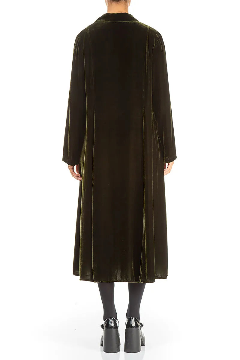 Longline Forest Mist Silk Velvet Jacket 2