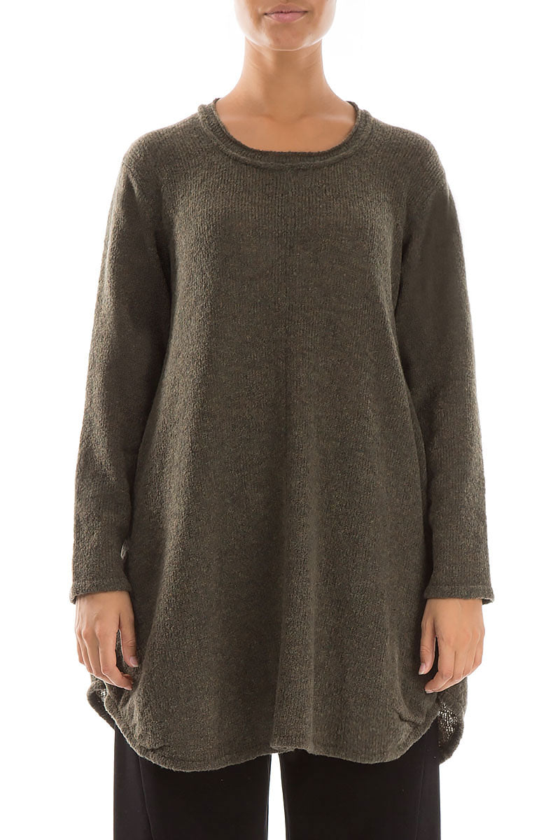 Loose Cosy Khaki Wool Sweater 1