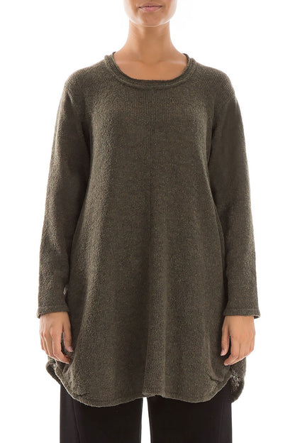 Loose Cosy Khaki Wool Sweater 1