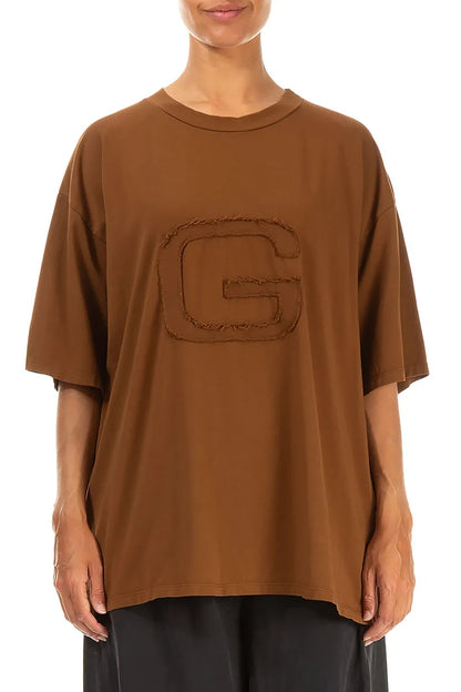 Loose Aged Copper Cotton Blouse
