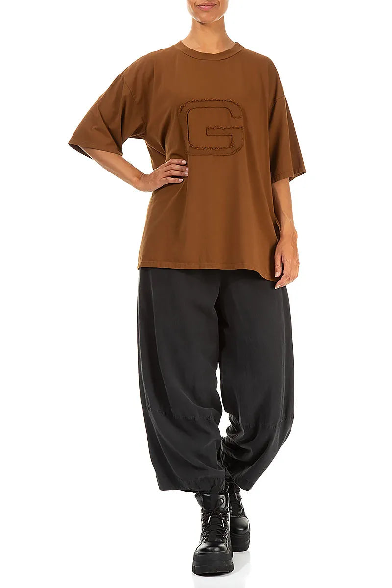 Loose Aged Copper Cotton Blouse