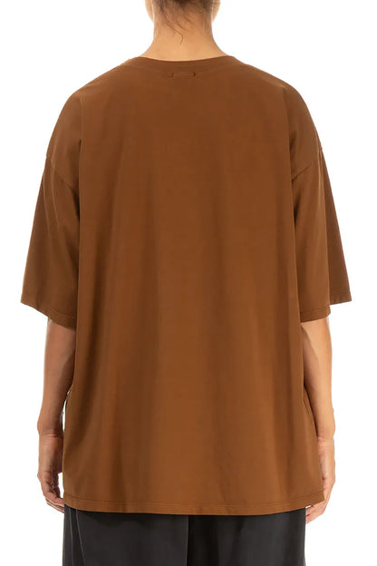 Loose Aged Copper Cotton Blouse