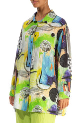 Loose Artmaze Textured Silk Shirt 3