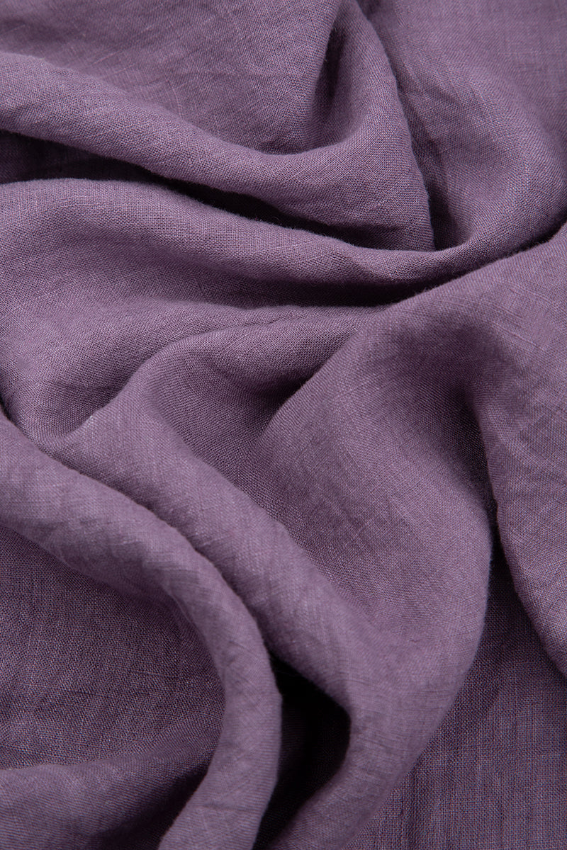 Loose Back Pockets Amethyst Linen Trousers 4