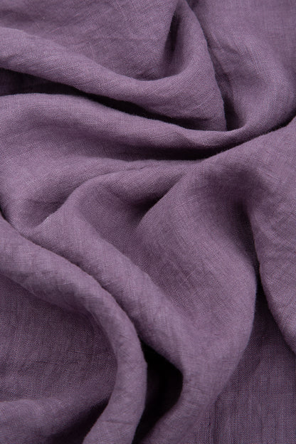 Loose Back Pockets Amethyst Linen Trousers 4
