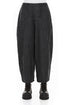 Loose Back Pockets Black Linen Trousers 1