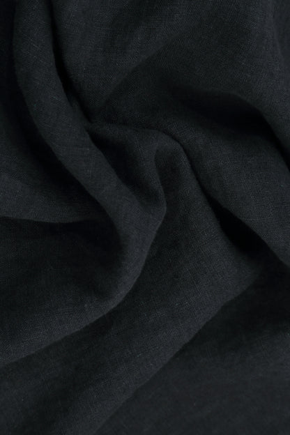 Loose Back Pockets Graphite Linen Trousers 5