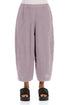 Loose Back Pockets Lilac Linen Trousers 1