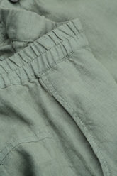 Loose Back Pockets Sage Linen Trousers 4