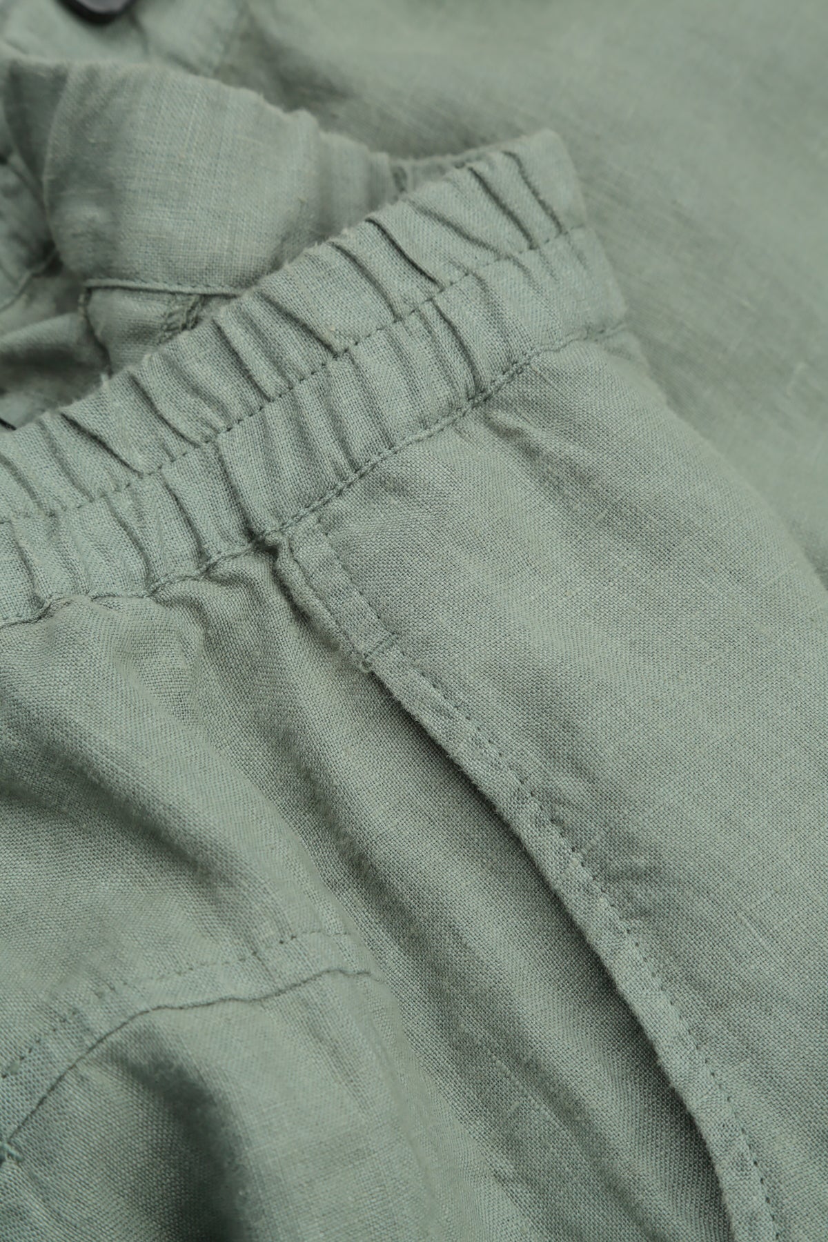 Loose Back Pockets Sage Linen Trousers 4