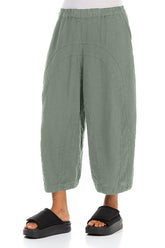 Loose Back Pockets Sage Linen Trousers 3