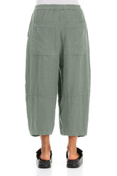 Loose Back Pockets Sage Linen Trousers 2