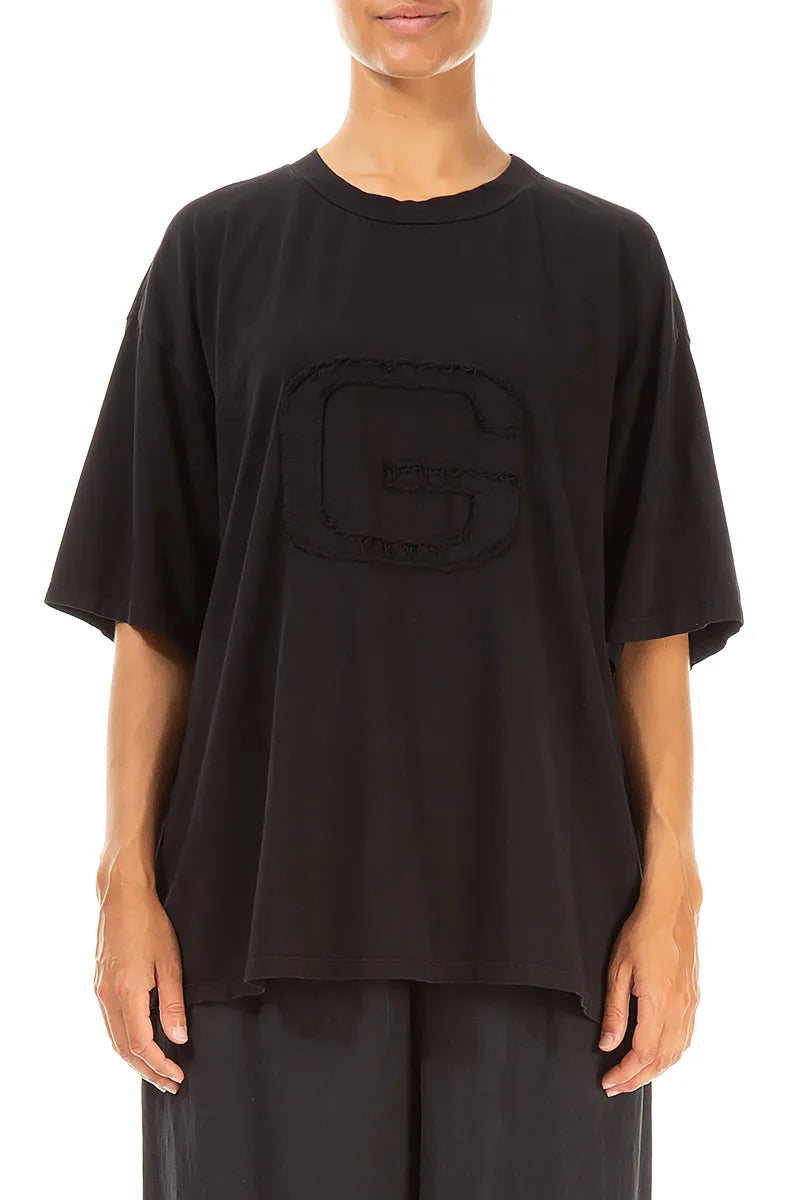 Chemisier ample en coton noir