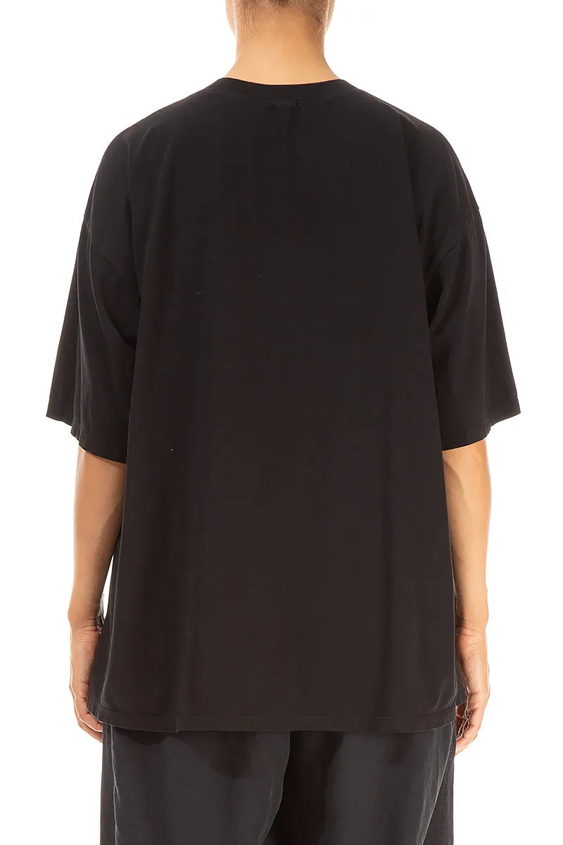 Chemisier ample en coton noir