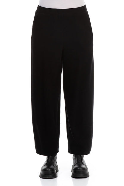 Loose Black Cotton Jersey Trousers 1
