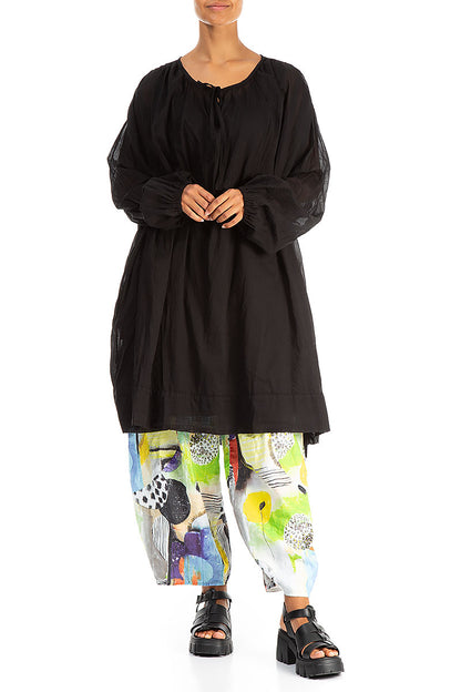 Loose Black Cotton Tunic 4