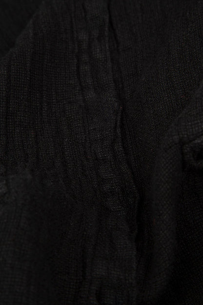 Loose Black Linen Shirt 5