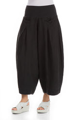 Loose Black Linen Trousers 3