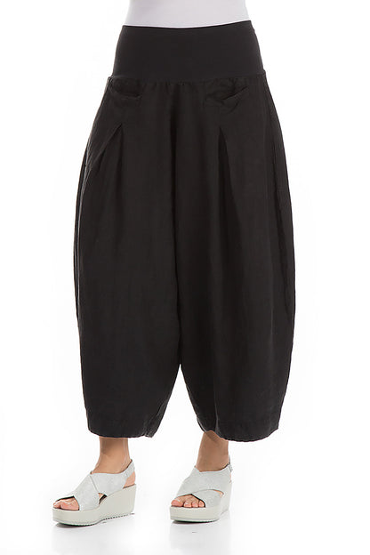 Loose Black Linen Trousers 3