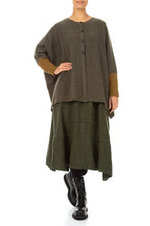 Loose Boxy Khaki Mustard Wool Cardigan 4