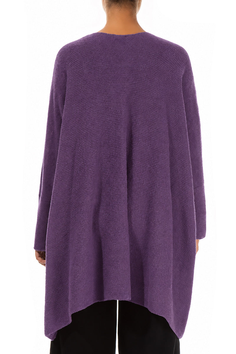 Loose Boxy Purple Wool Cardigan 2