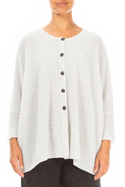 Loose Boxy White Wool Cardigan 1