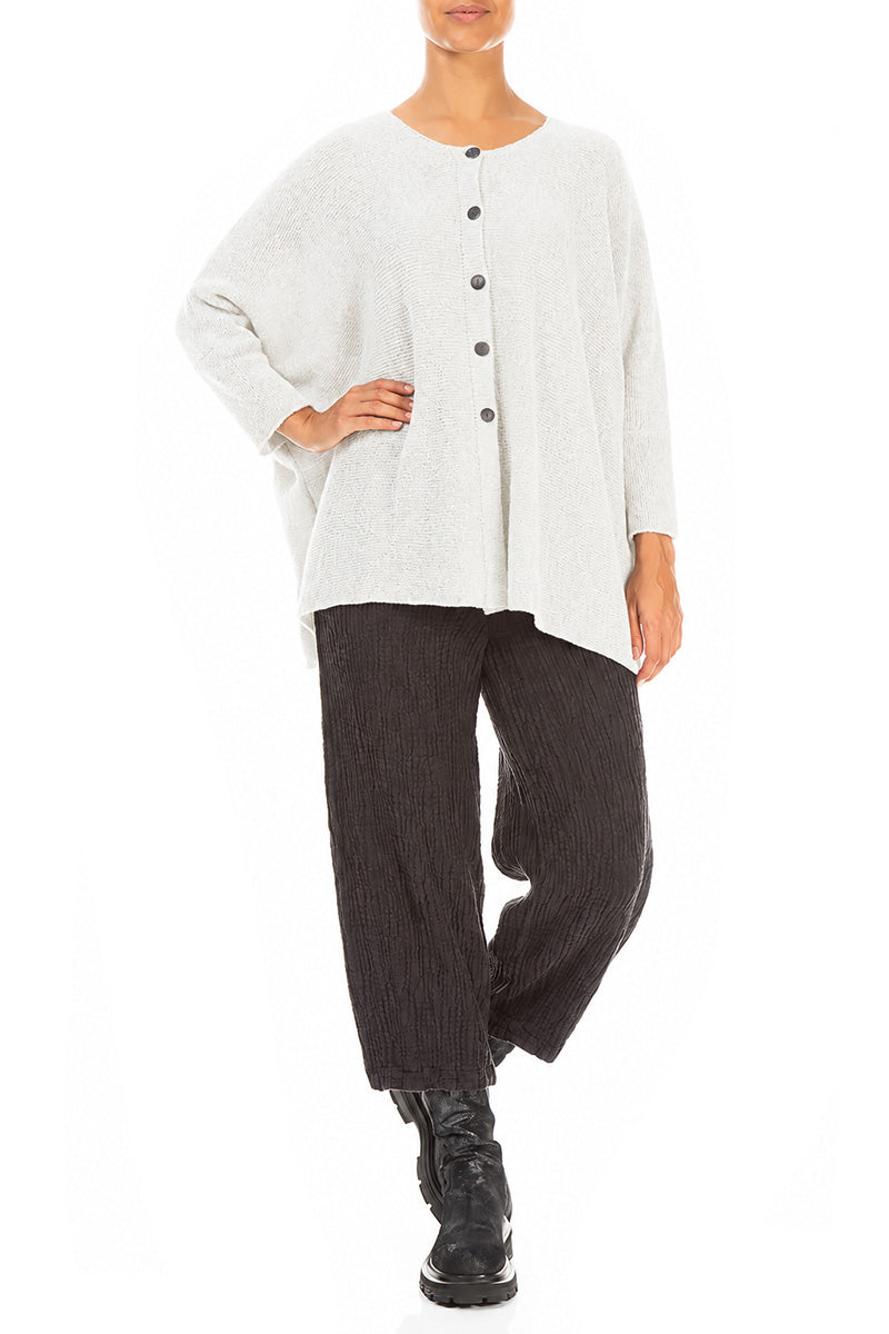 Loose Boxy White Wool Cardigan 4