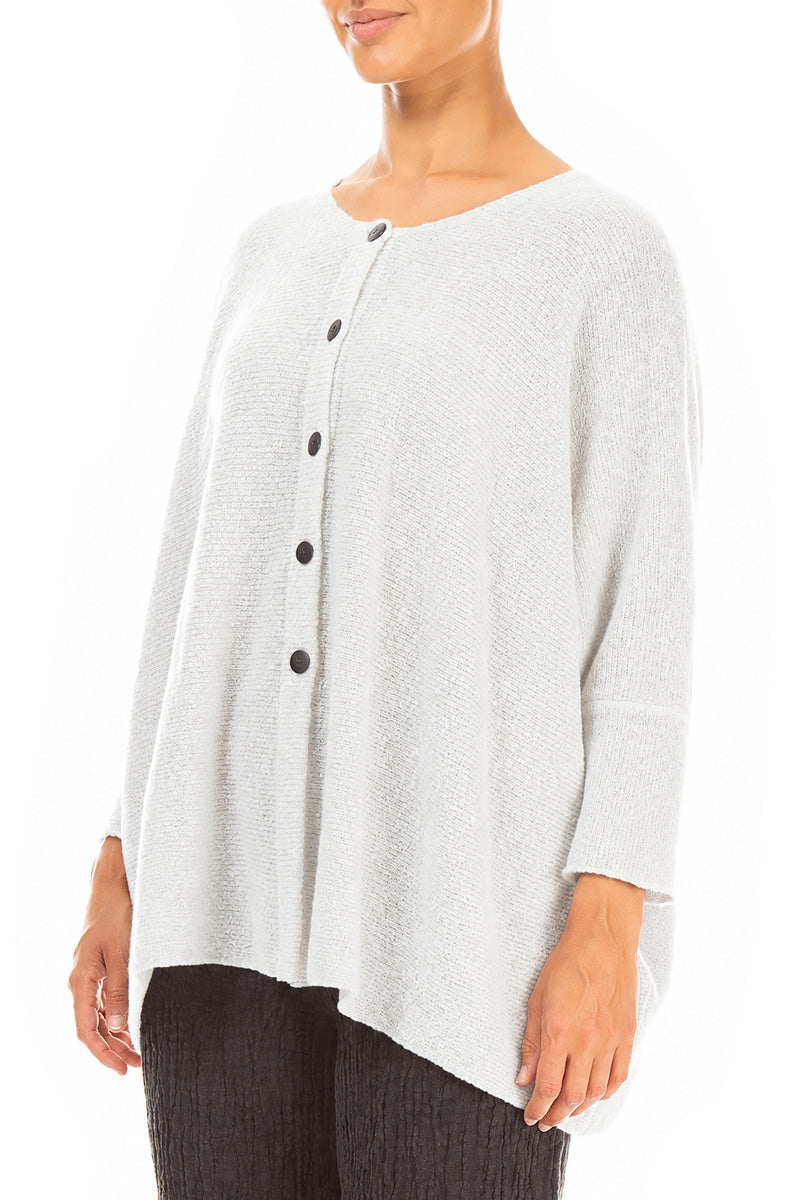 Loose Boxy White Wool Cardigan 3