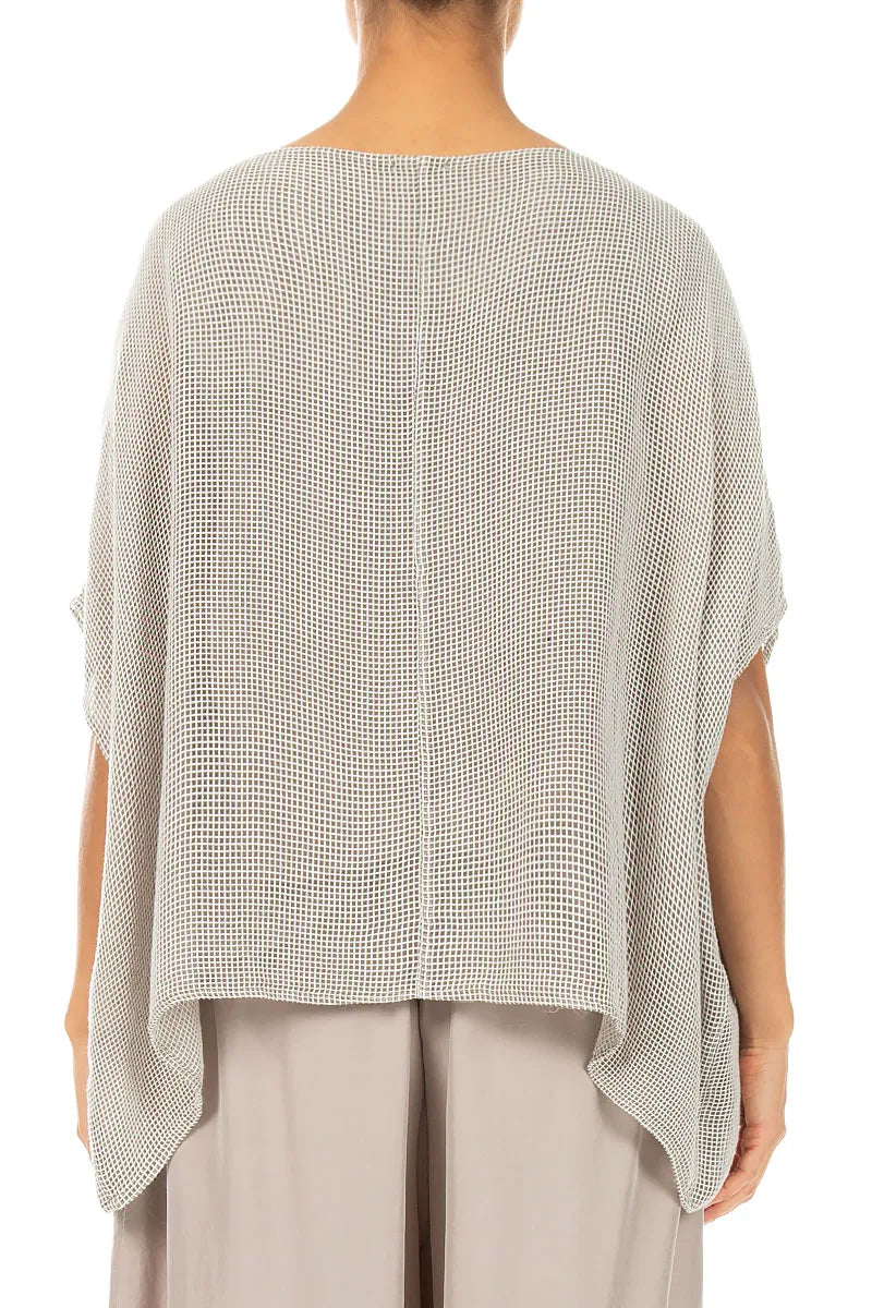 Loose Butterfly Beige Mesh Silk Blouse
